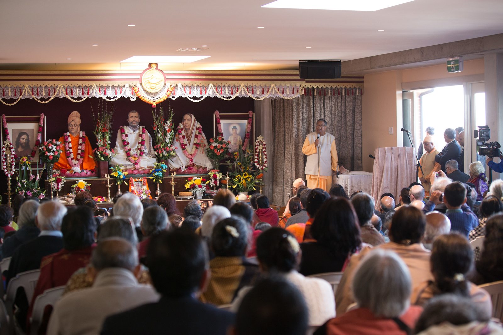 The Vedanta Centre of Sydney's main hall in use during a service